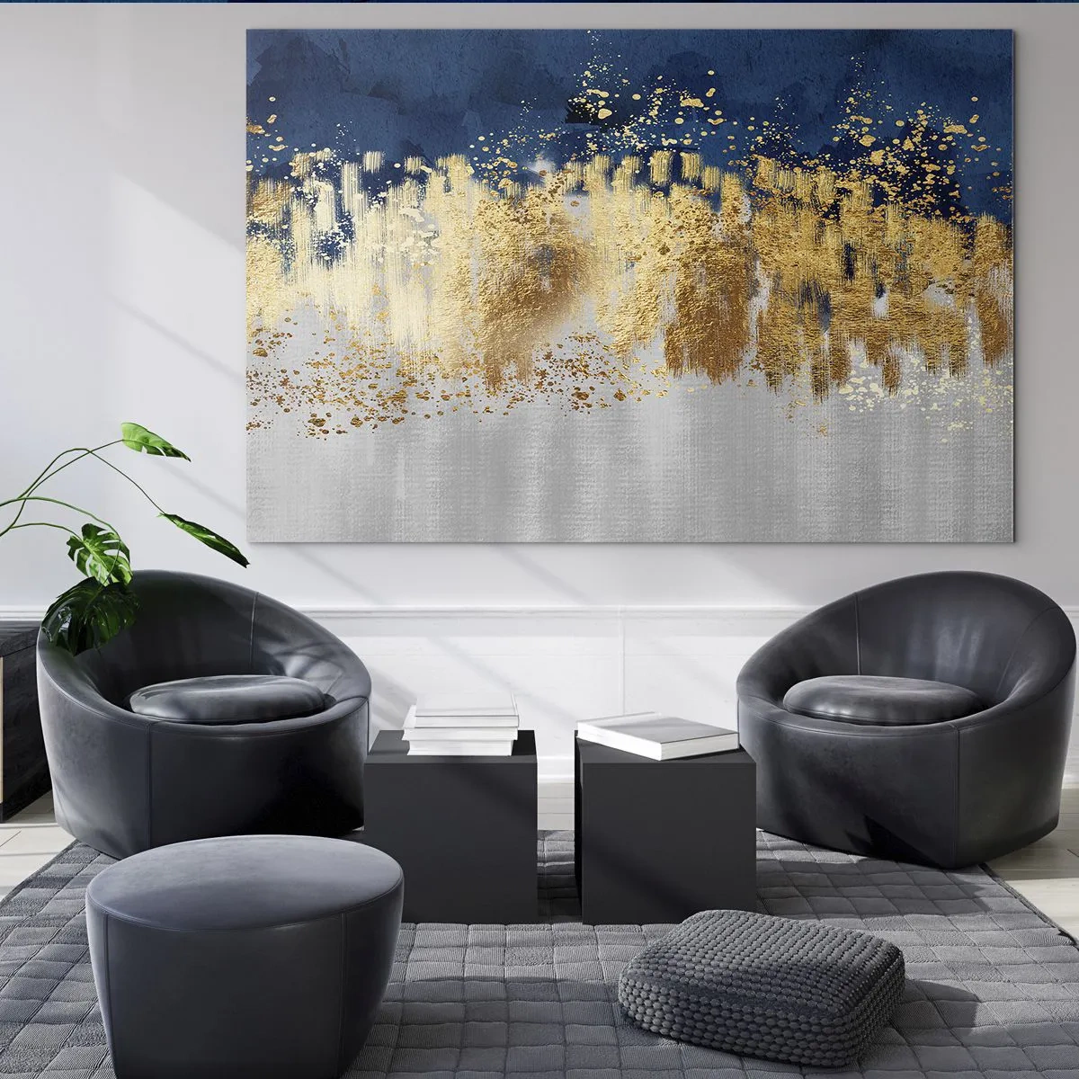 Üveg kép - Modern kompozíció csillogással - 100x70 cm