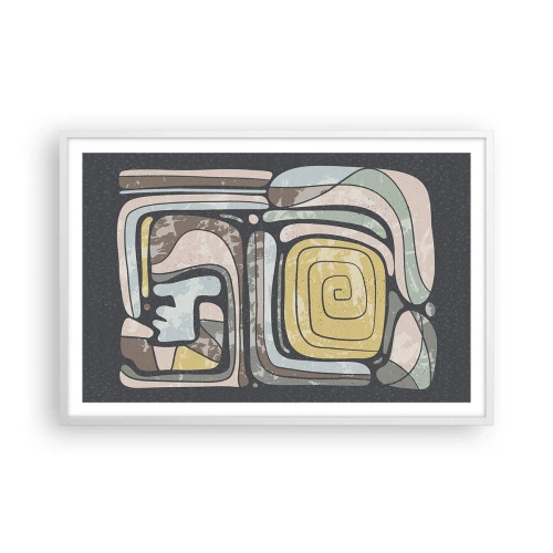 Poszter fekete keretben - Absztrakció pre-kolumbián szellemben - 91x61 cm