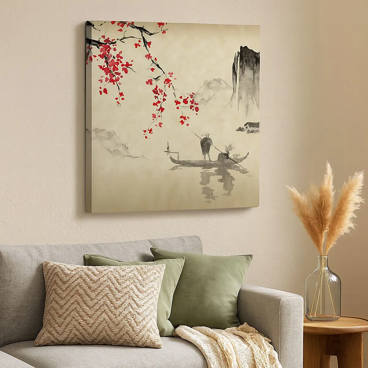 Vászonkép - A virágzó meggyfák országában - 30x30 cm