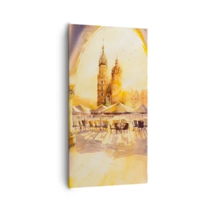 Vászonkép - Napkelte a krakkói piactér felett - 65x120 cm