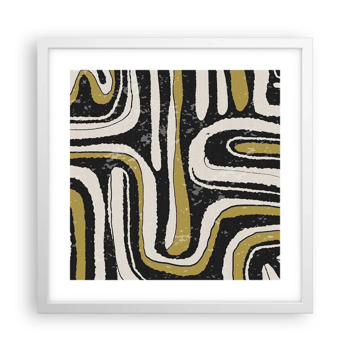 Poszter fekete keretben - Kompozíció: traktusok és sikátorok - 40x40 cm