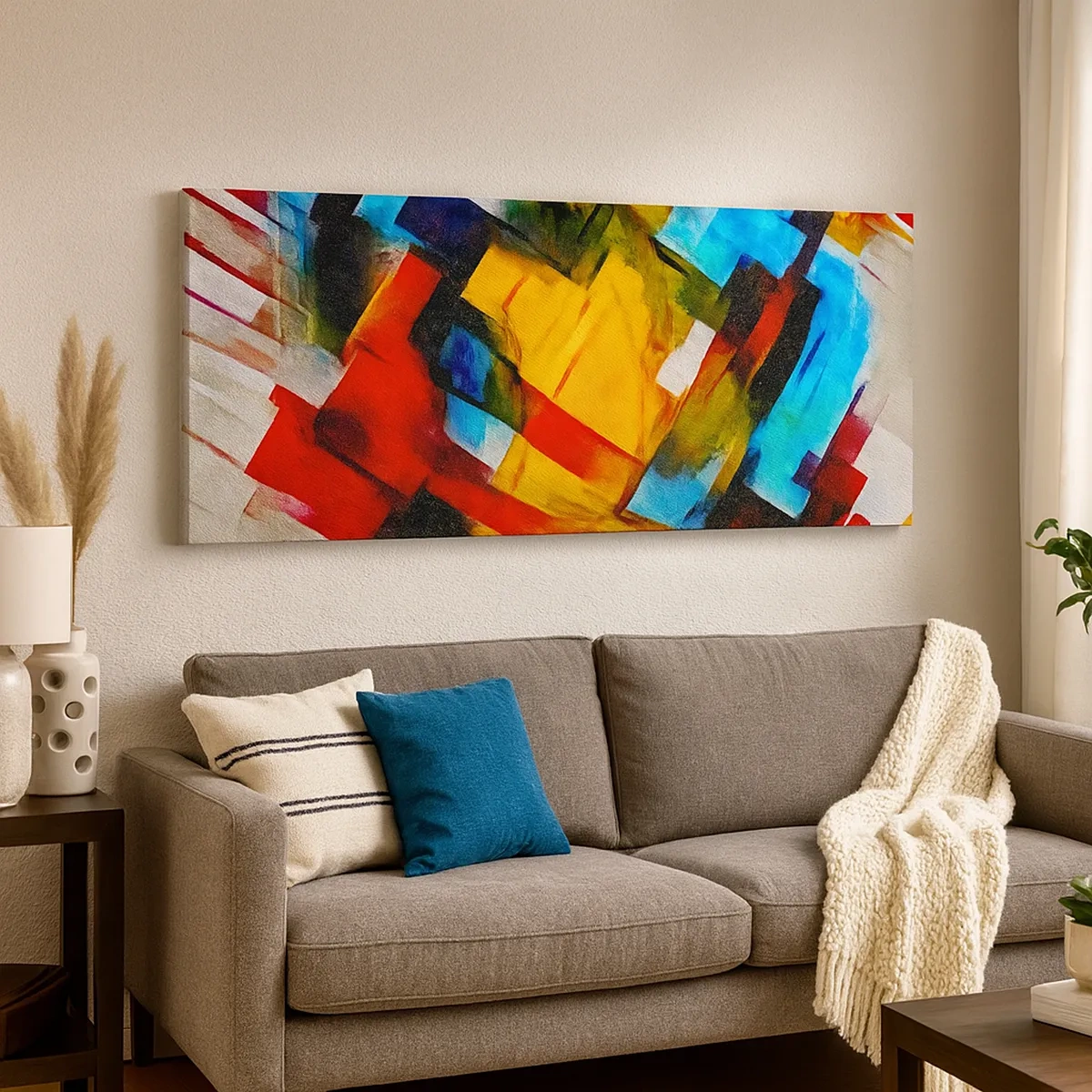 Vászonkép - Többszínű réteges - 30x30 cm