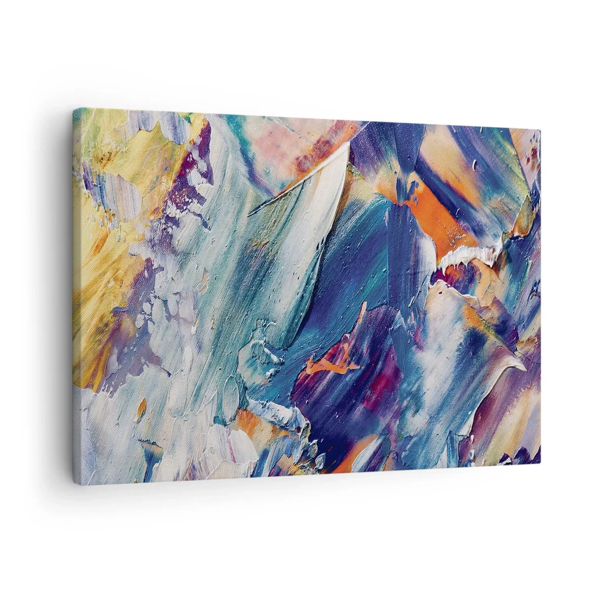 Vászonkép - Színes absztrakció akrilfesték textúrával - 70x50cm - Színkavalkád - Modern fali dekoráció nappalihoz és hálószobához ARTTOR