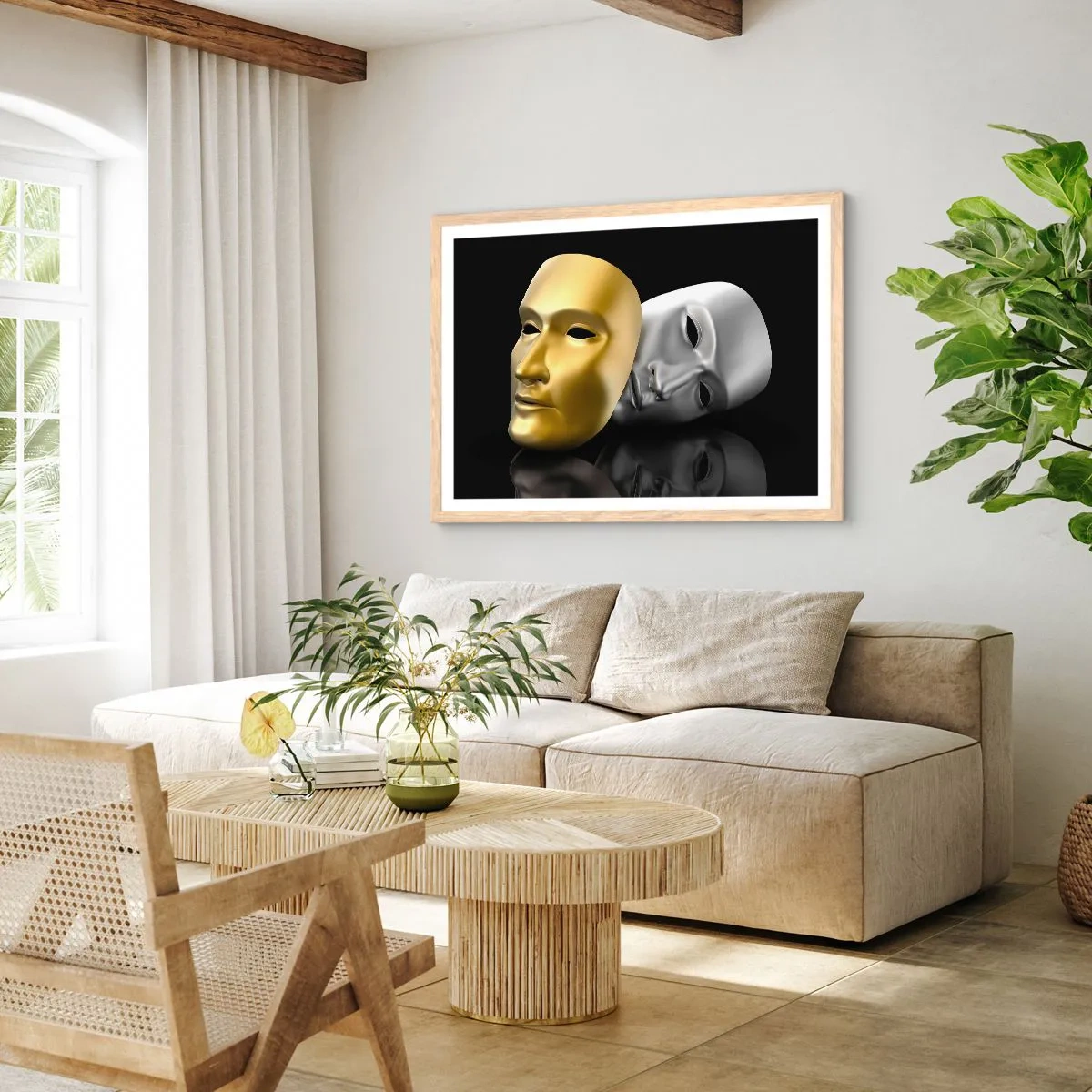 Poszter világos tölgy keretben - Az élet színház - 91x61 cm