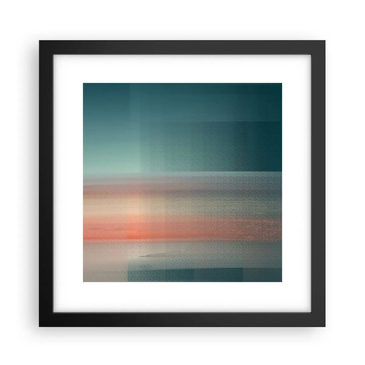 Poszter fehér keretben - Absztrakt: fényhullámok - 30x30 cm