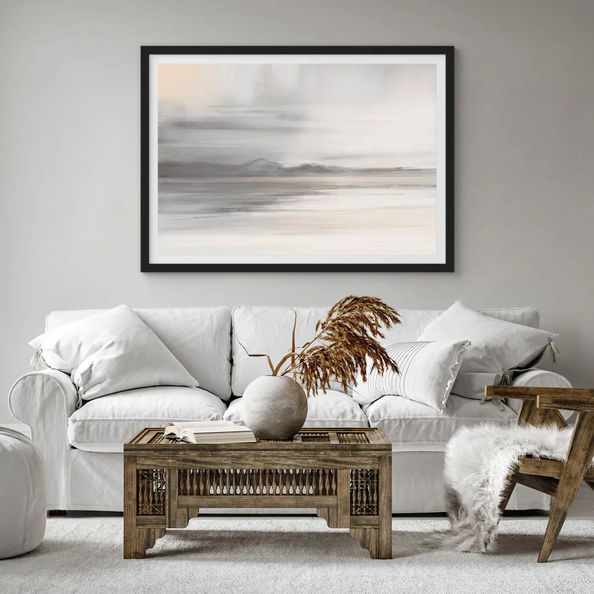 Poszter fehér keretben - Gondolkodó távolság - 70x50 cm