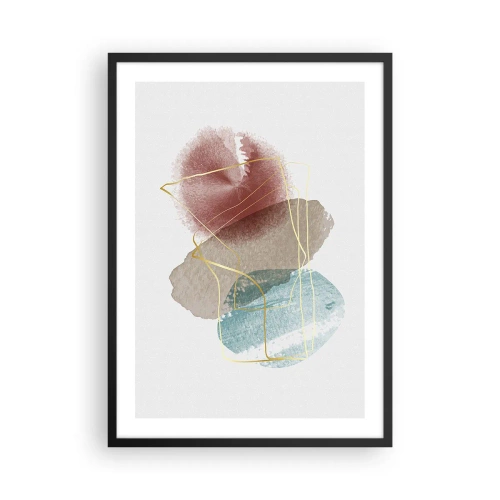 Poszter fehér keretben - Absztrakt kompozíció pasztell színekben - 50x70cm - Az űr koralljai - Modern fali dekoráció nappalihoz és hálószobához ARTTOR