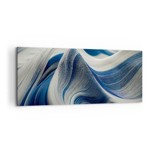 Vászonkép - Kék és fehér folyékonysága - 100x40 cm