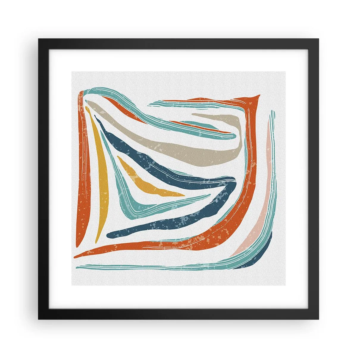 Poszter fehér keretben - Barátságosan mosolygó absztrakció - 40x40 cm