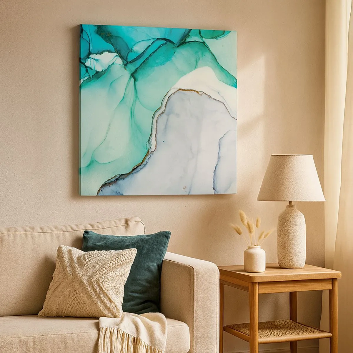 Vászonkép - Tanulmány türkizben - 30x30 cm