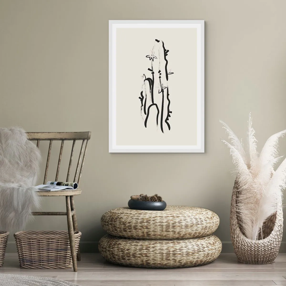 Poszter fekete keretben - Virágzó gyógynövény - 70x100 cm