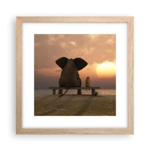 Poszter világos tölgy keretben - Jó együtt hallgatni - 30x30 cm