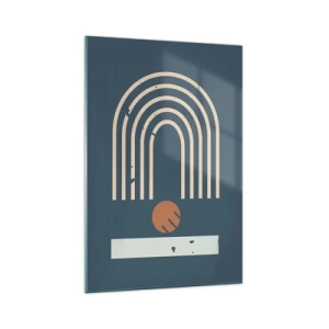 Üveg kép - Geometria sötétkék háttéren - 70x100 cm