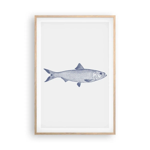 Poszter világos tölgy keretben - Üdvözlet az északi tengerektől - 61x91 cm