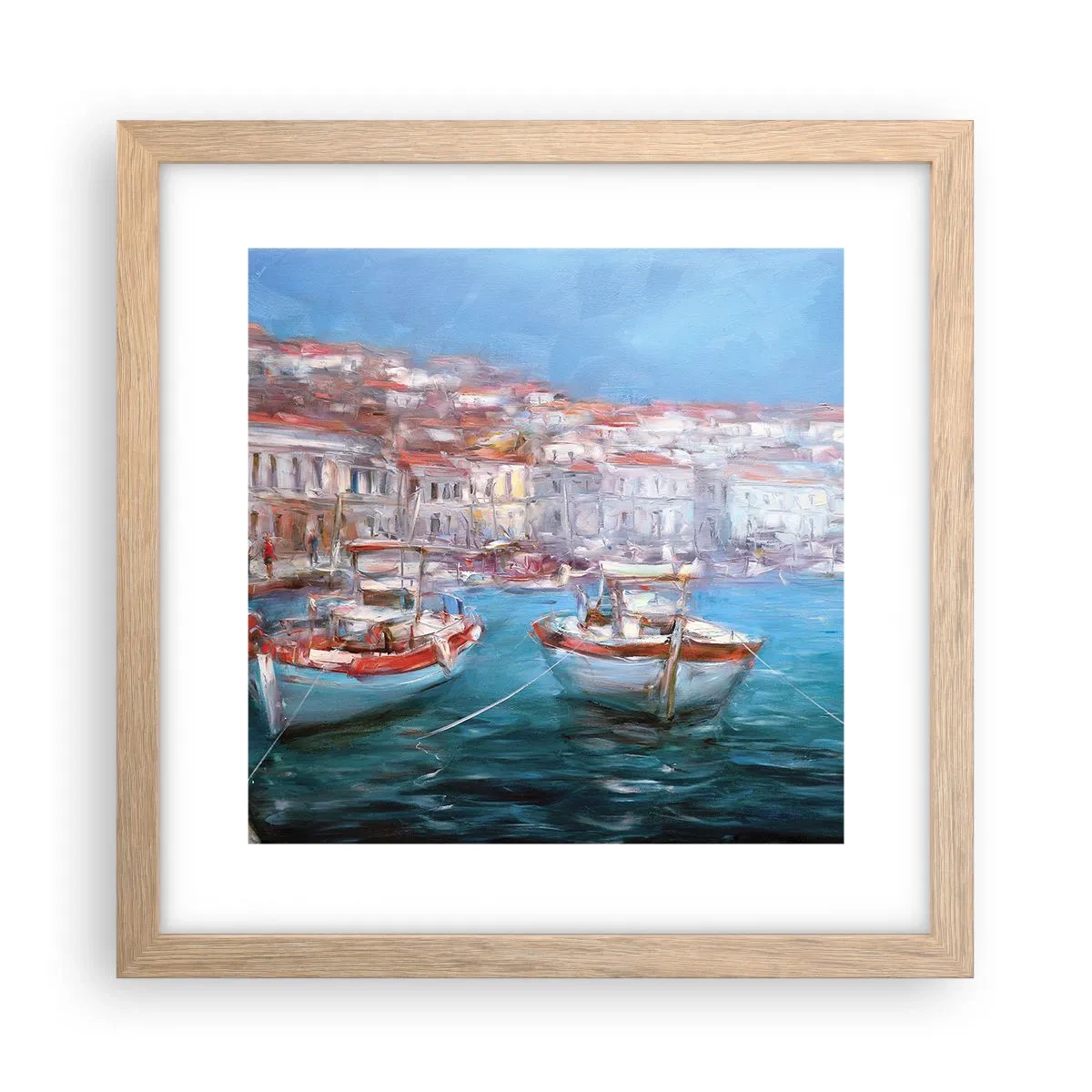 Poszter világos tölgy keretben - Olasz öböl - 30x30 cm