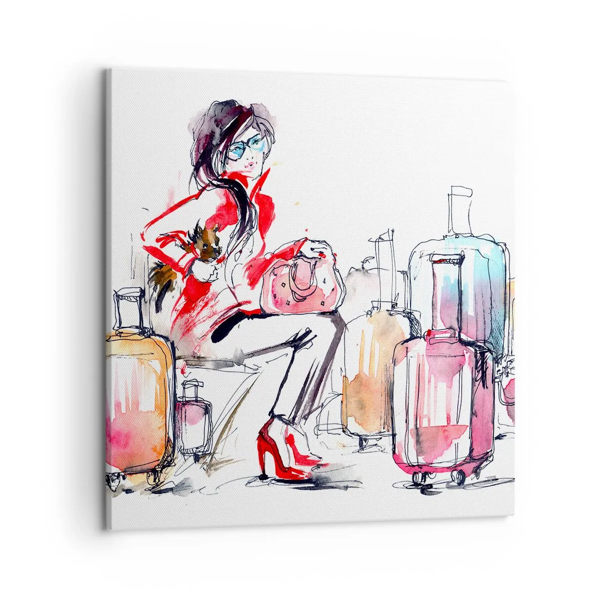 Vászonkép - Üljünk le az utazás előtt - 50x50 cm