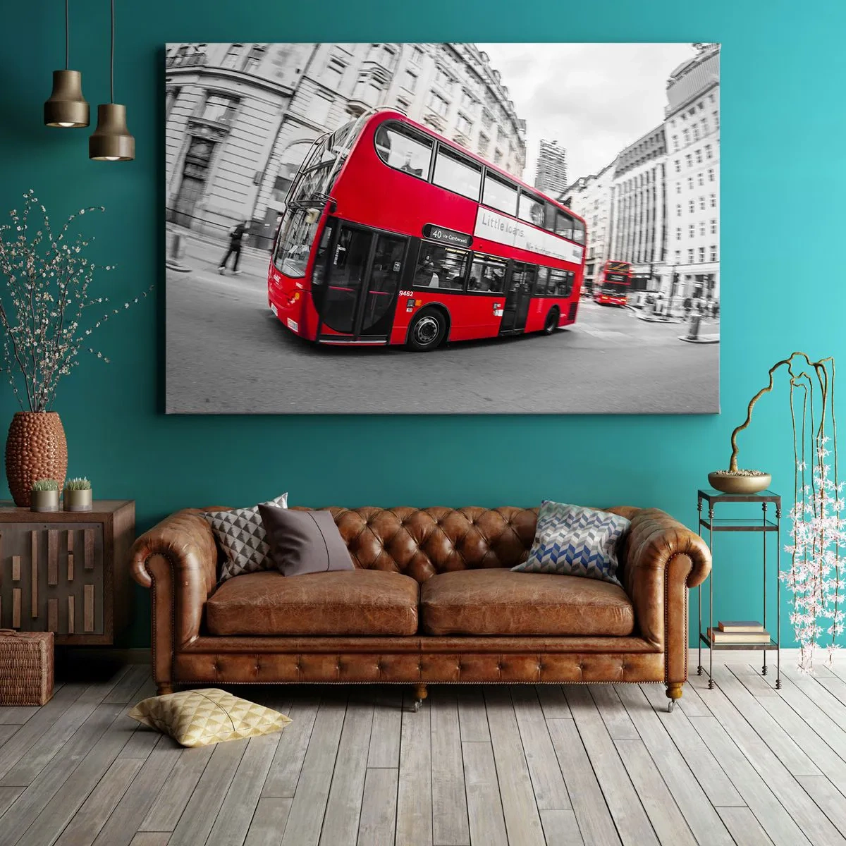 Vászonkép - London hagyományosan - by bus - 120x80 cm
