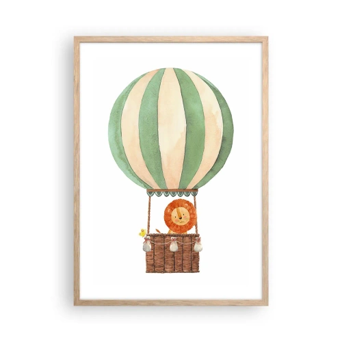 Poszter világos tölgy keretben - Leon utazásai - 50x70 cm