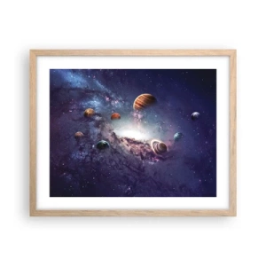 Poszter világos tölgy keretben - Napos táncrendszer - 50x40 cm