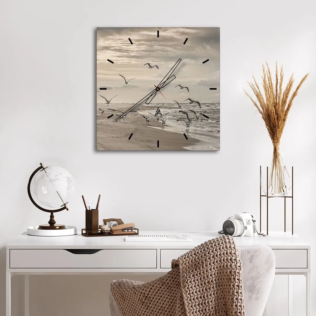 Falióra, Óra - A tenger hangja, a madarak éneke - 30x30 cm