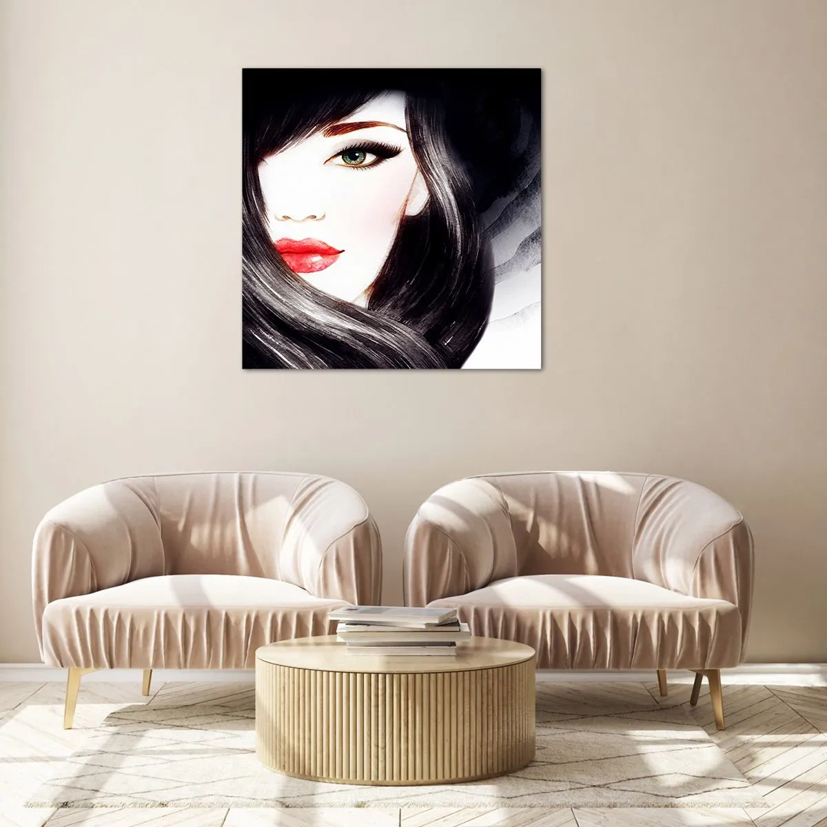 Üveg kép - Zafír tekintet - 60x60 cm