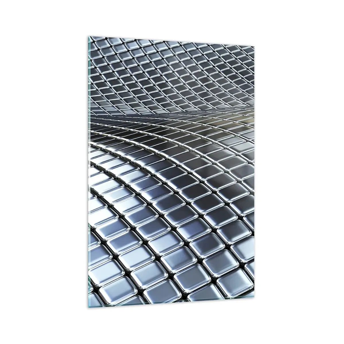 Üveg kép - Fémes ezüst hullám - 80x120 cm