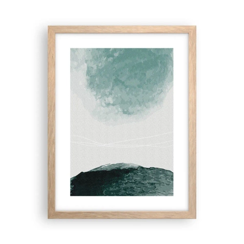 Poszter világos tölgy keretben - Találkozás a köddel - 30x40 cm