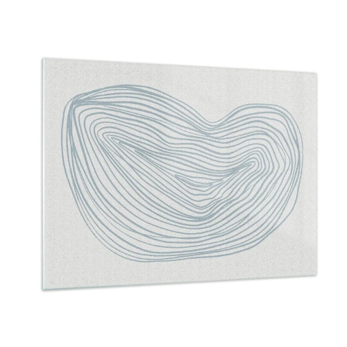 Üveg kép - A finom kék vonalak organikus, áramló formát hoznak létre - 70x50cm - Egy csepp mosolya - Modern fali dekoráció nappalihoz és hálószobához ARTTOR