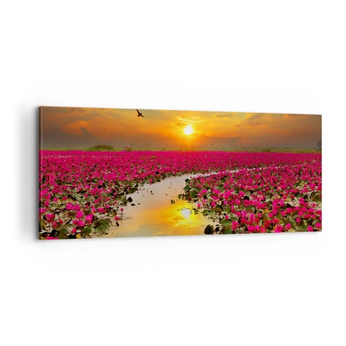 Vászonkép - A tó titokzatos élete - 100x40 cm