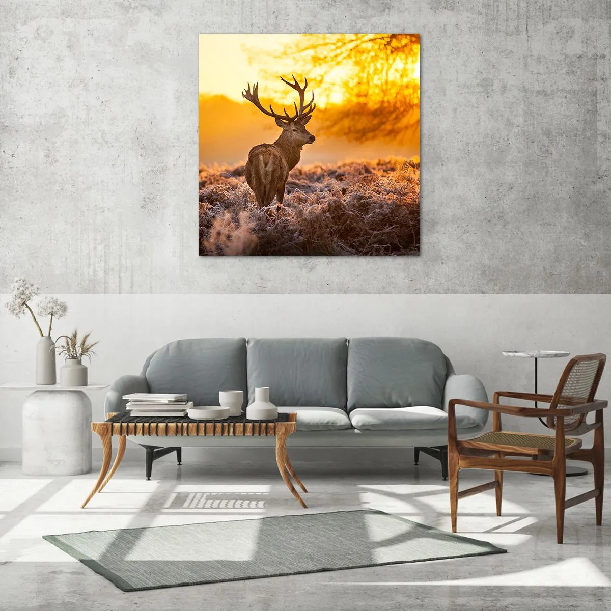 Üveg kép - Az őszi erdő királya - 50x50 cm