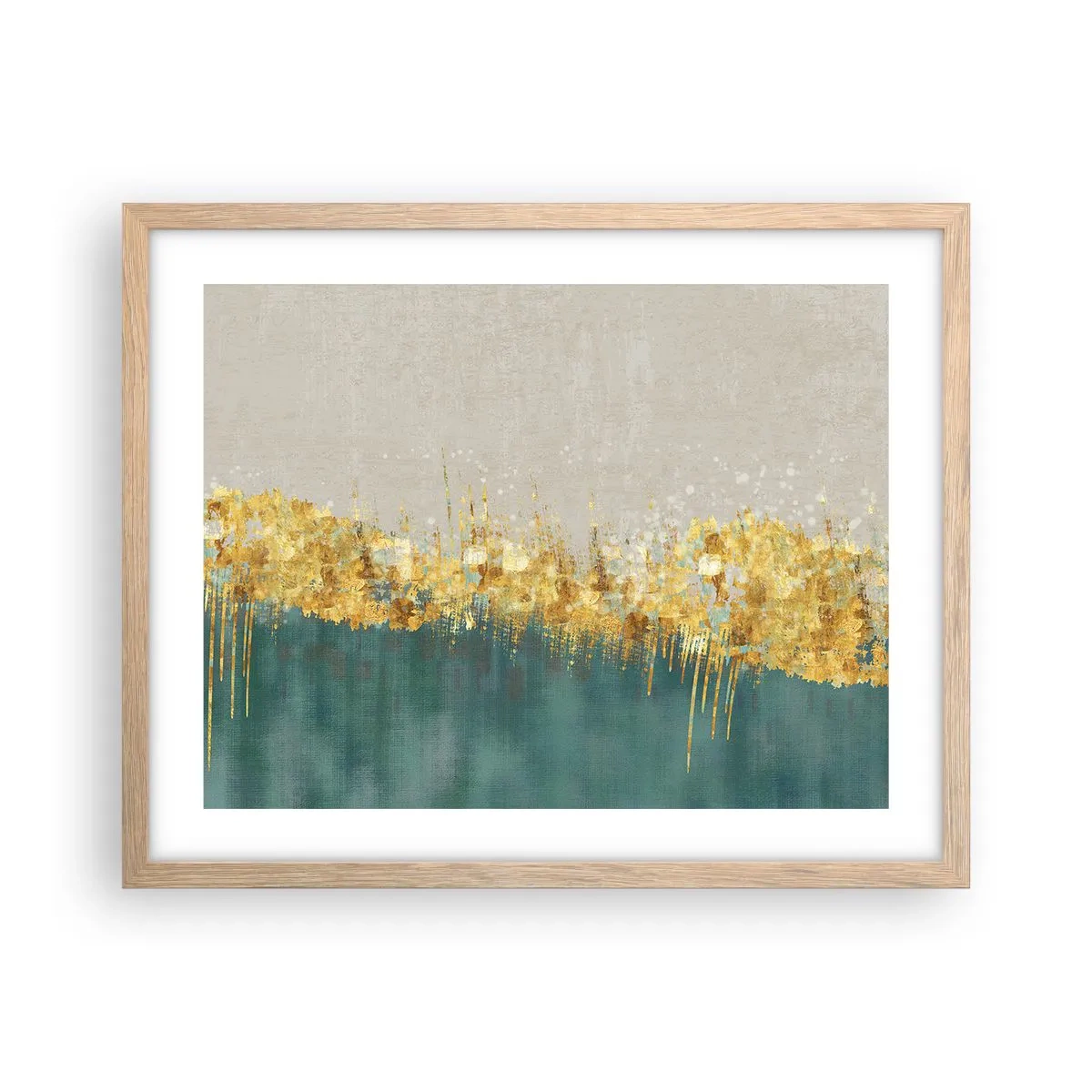 Poszter világos tölgy keretben - Az aranyhatár - 50x40 cm