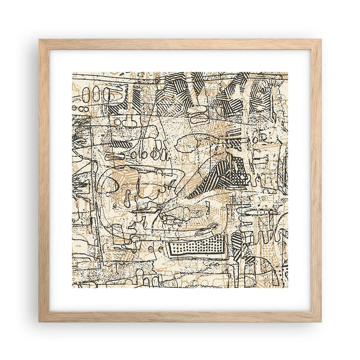 Poszter világos tölgy keretben - Dekódolásra vár - 40x40 cm