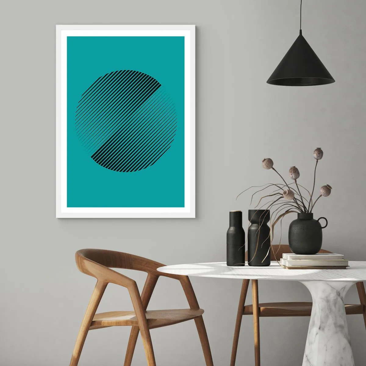Poszter fekete keretben - A kör - egy geometriai variáció - 61x91 cm
