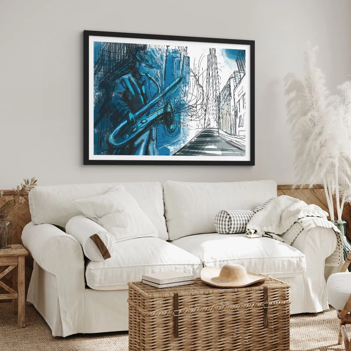 Poszter fehér keretben - Városi rapszódia - 70x50 cm