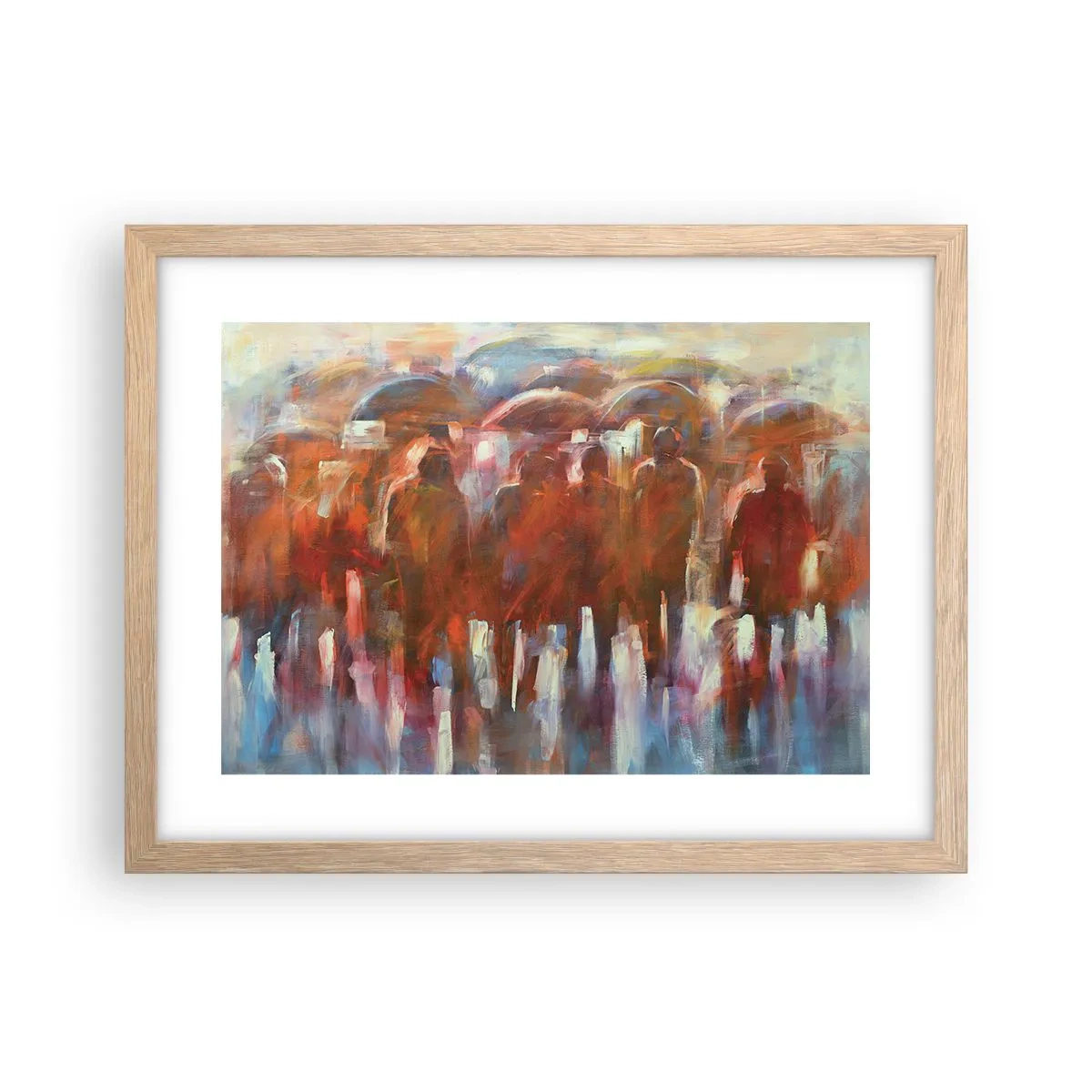 Poszter világos tölgy keretben - Egyenlőek esőben és ködben - 40x30 cm