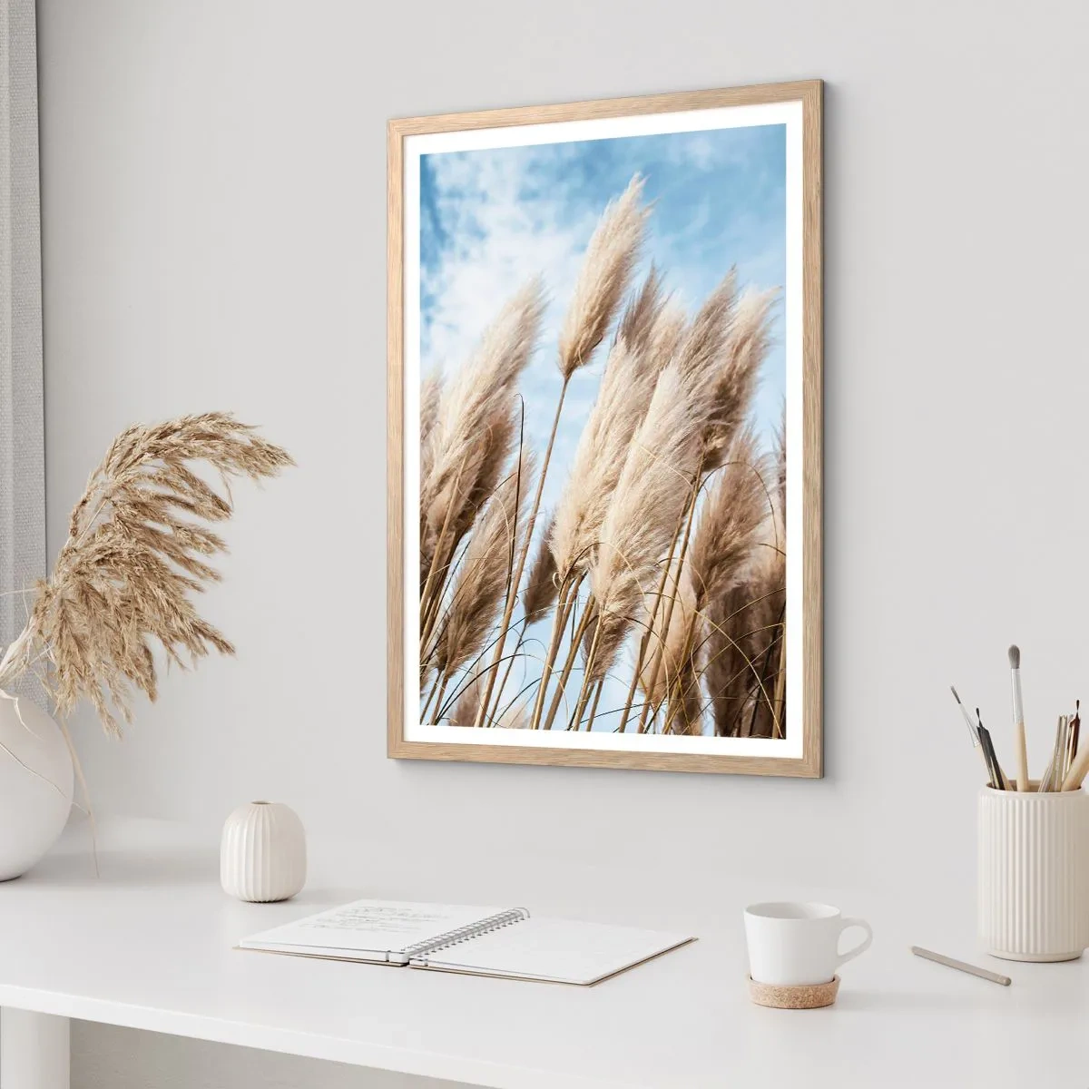 Poszter világos tölgy keretben - Napos és szeles simogatás - 61x91 cm