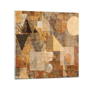 Üveg kép - Kubikus bronz tanulmánya - 40x40 cm