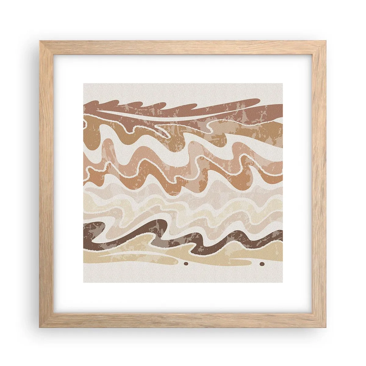 Poszter világos tölgy keretben - Jó energia - jó érzelmek - 30x30 cm