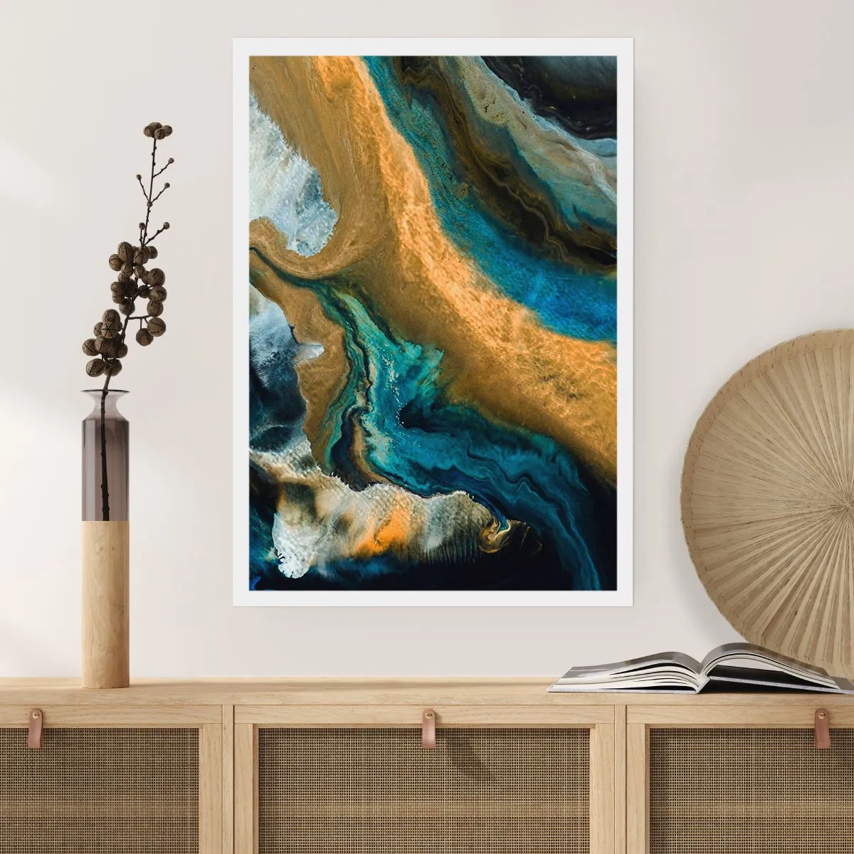 Poszter - Kék - sárga - kölcsönös hatások - 70x100 cm