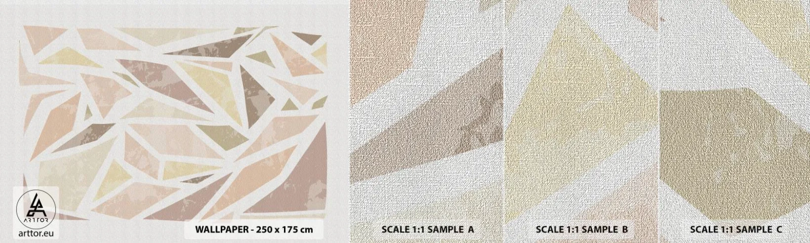 Fotótapéta Minta Premium Canvas - Üvegfestmény kompozíció - Minimalizmus, Pasztell, Boho - 100x30 cm