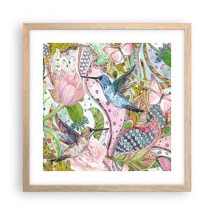 Poszter világos tölgy keretben - Szőlőbe gabalyodva - 40x40 cm