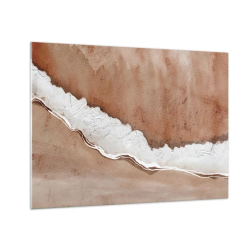 Üveg kép - Művészi struktúra földszínekben és fehérben - 70x50cm - A föld színeiben - Modern fali dekoráció nappalihoz és hálószobához ARTTOR