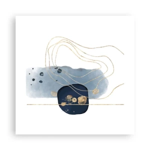 Poszter - Kékes-arany fantázia - 40x40 cm