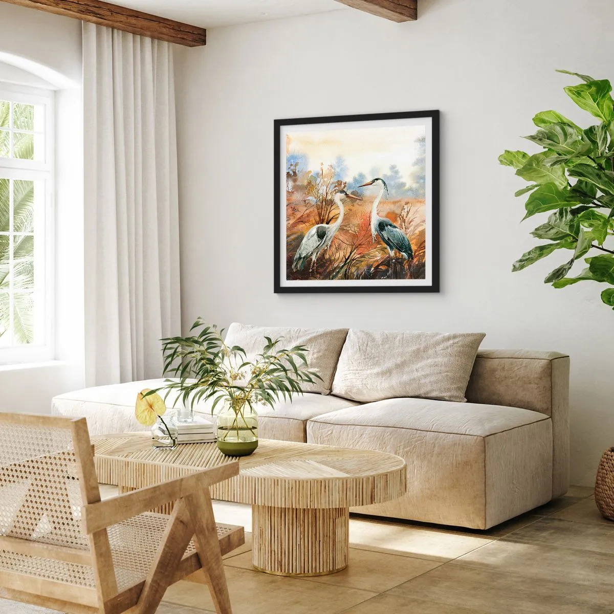 Poszter fehér keretben - Hová ősszel? - 40x40 cm