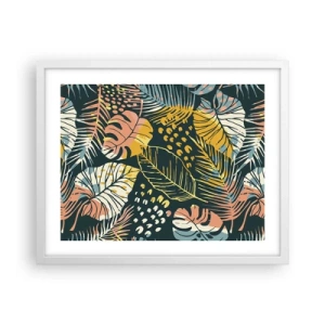 Poszter fekete keretben - Leveles fantázia - 50x40 cm