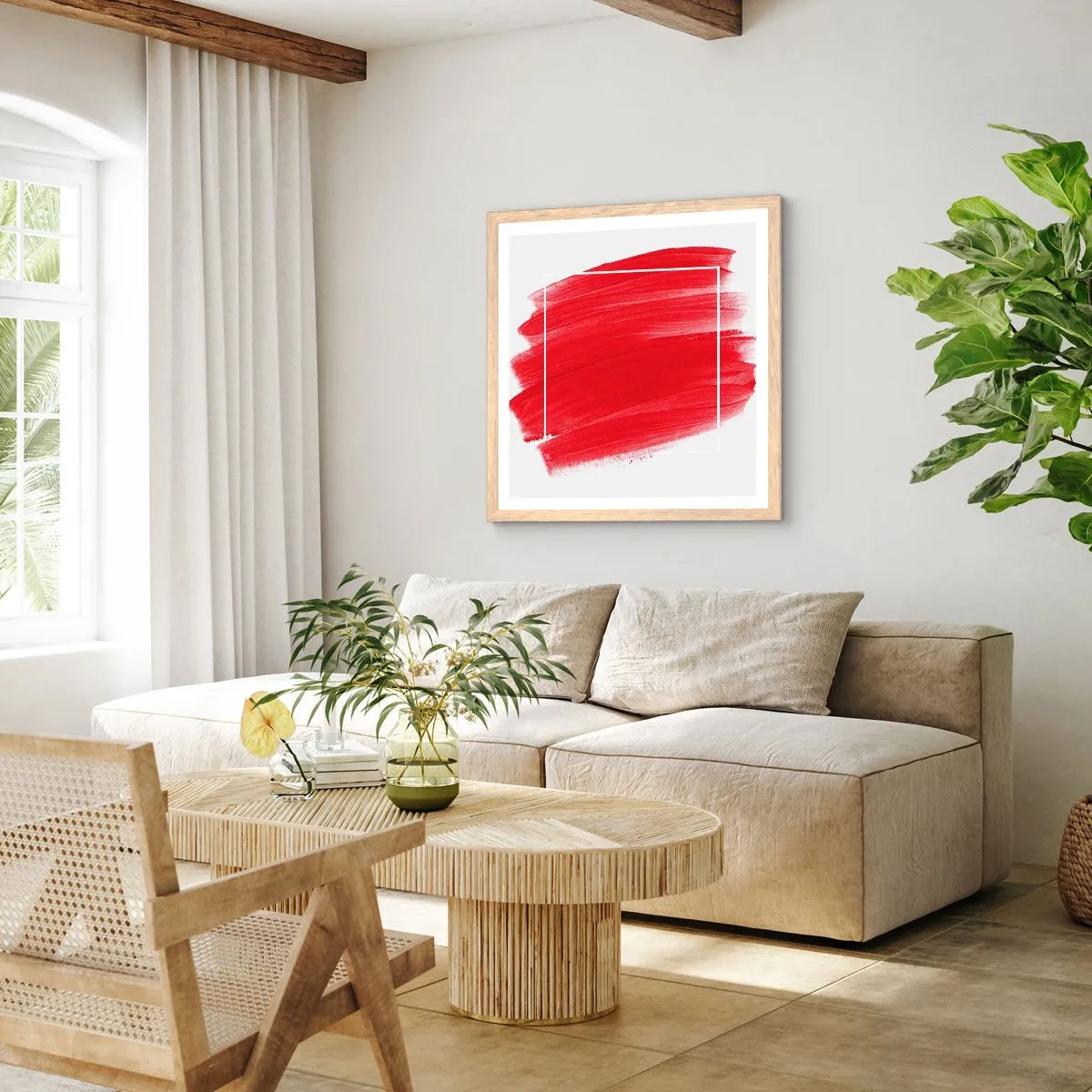 Poszter világos tölgy keretben - A kereten kívül - 60x60 cm