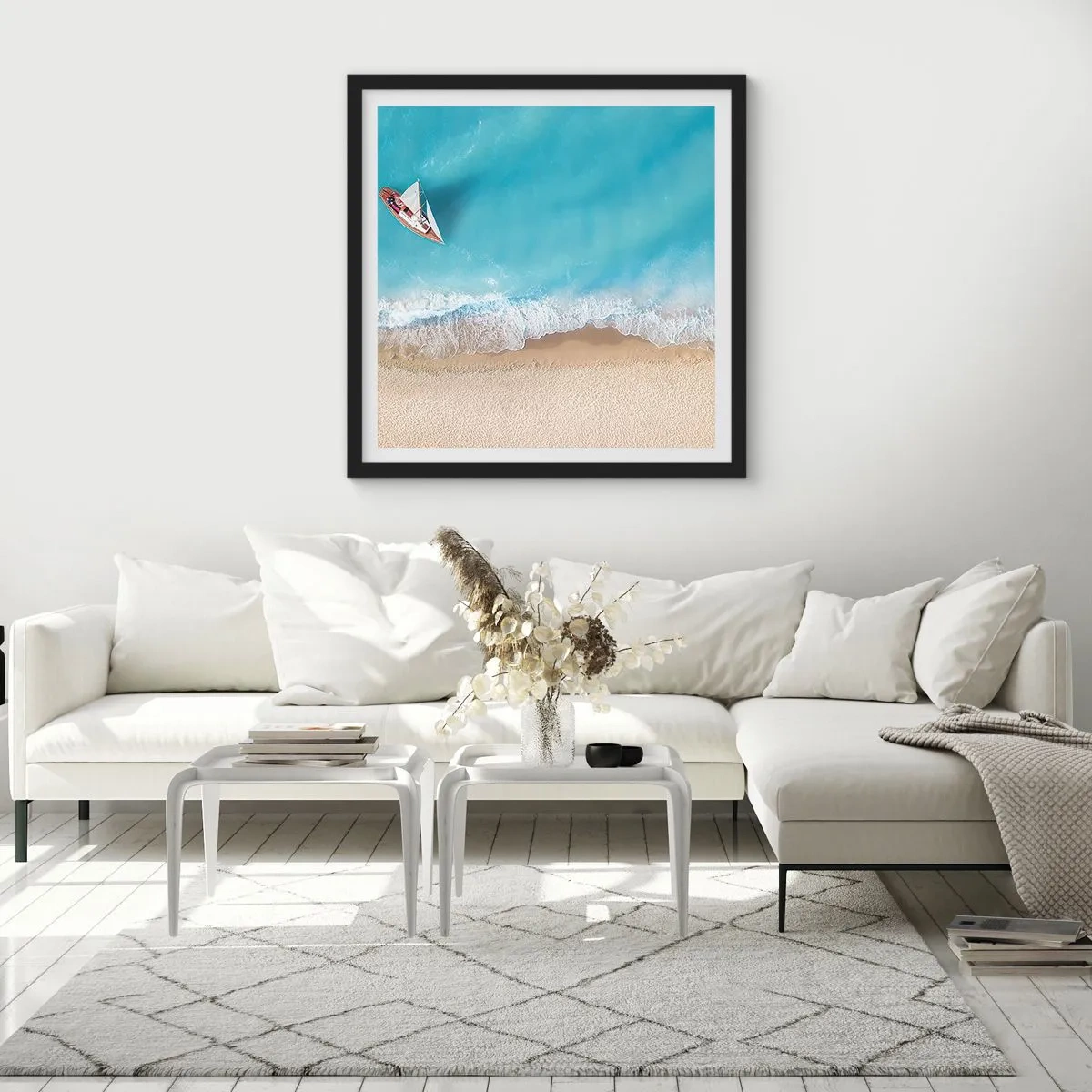 Poszter fehér keretben - A kék és az arany határán - 50x50 cm