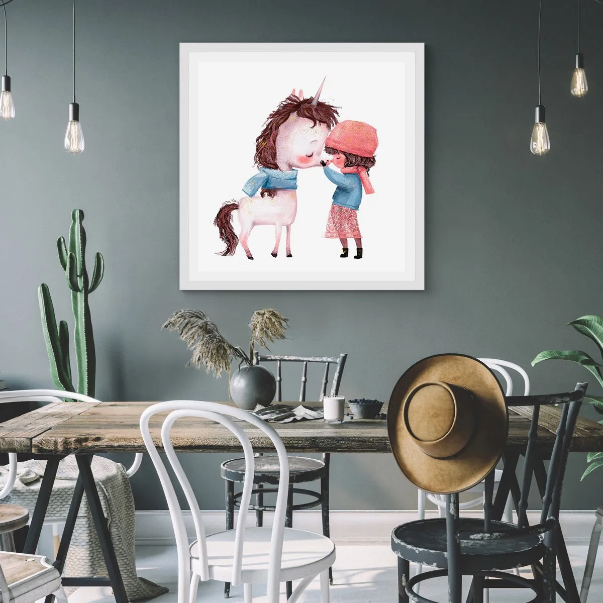 Poszter fekete keretben - Téli mese - 60x60 cm