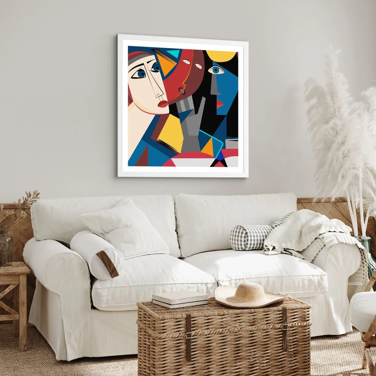 Poszter fekete keretben - Kubisták beszélgetése - 60x60 cm