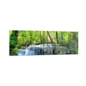 Üveg kép - Türkizbe és zöldbe merülni - 160x50 cm